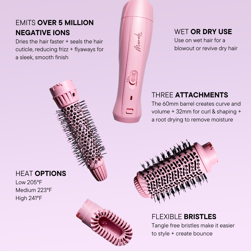 Mermade Hair Interchangeable Blow Dry Brush Pink