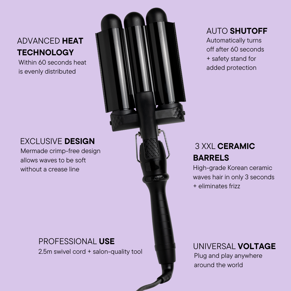 Mermade Hair Original Pro Waver Black 32mm