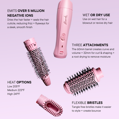Mermade Hair Interchangeable Blow Dry Brush Pink