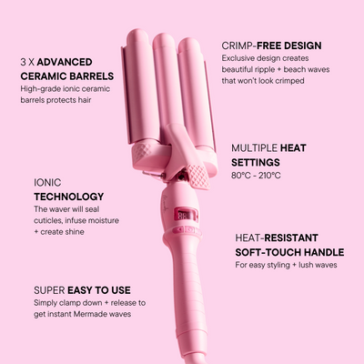 Mermade Hair Mini Pro Waver Pink 25mm