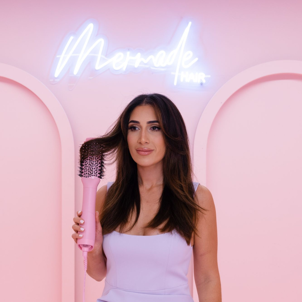 Mermade Hair Blow Dry Brush Pink