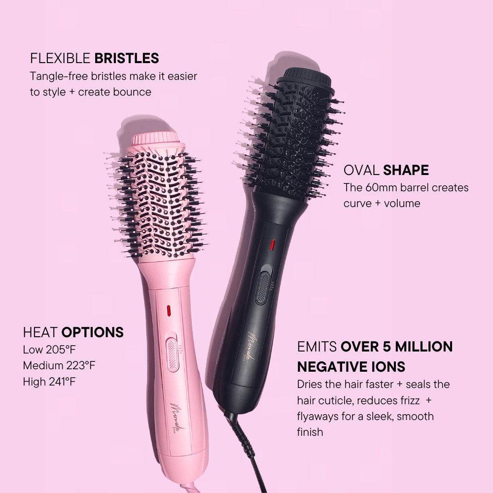 Mermade Hair Blow Dry Brush Black