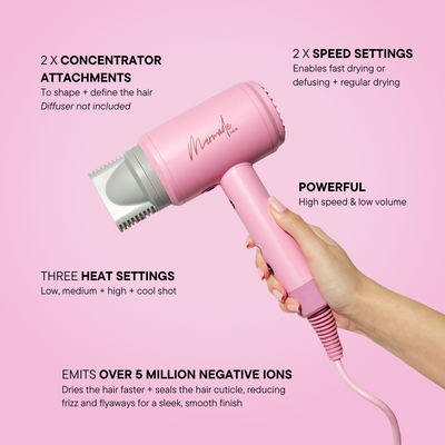 Mermade Hair Hair Dryer Pink