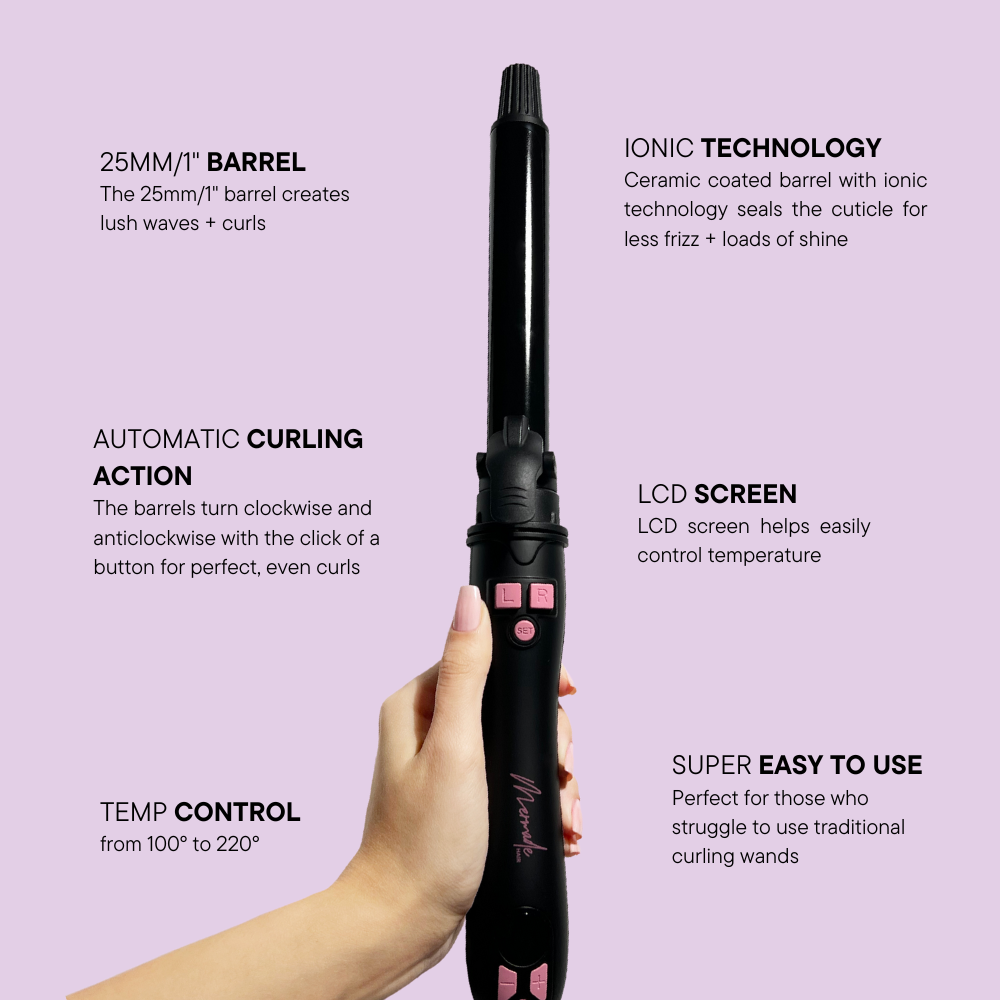 Mermade Hair Spin Curling Iron Black