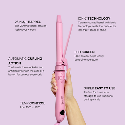 Mermade Hair Spin Curling Iron Pink