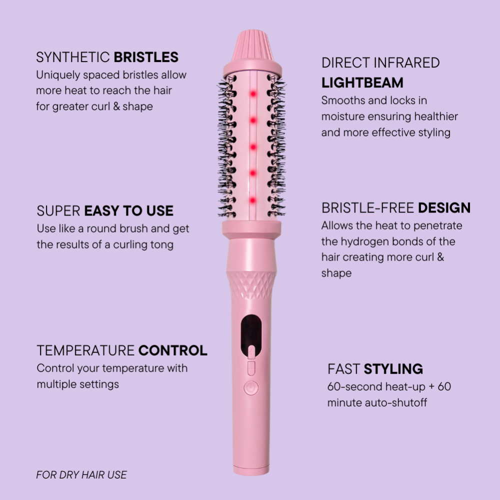 Mermade Hair Infrared Thermal Brush Pink