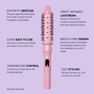 Mermade Hair Infrared Thermal Brush Pink
