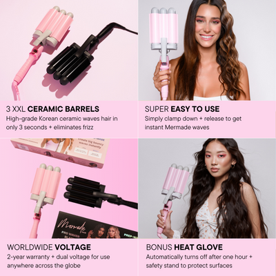 Mermade Hair Original Pro Waver Pink 32mm