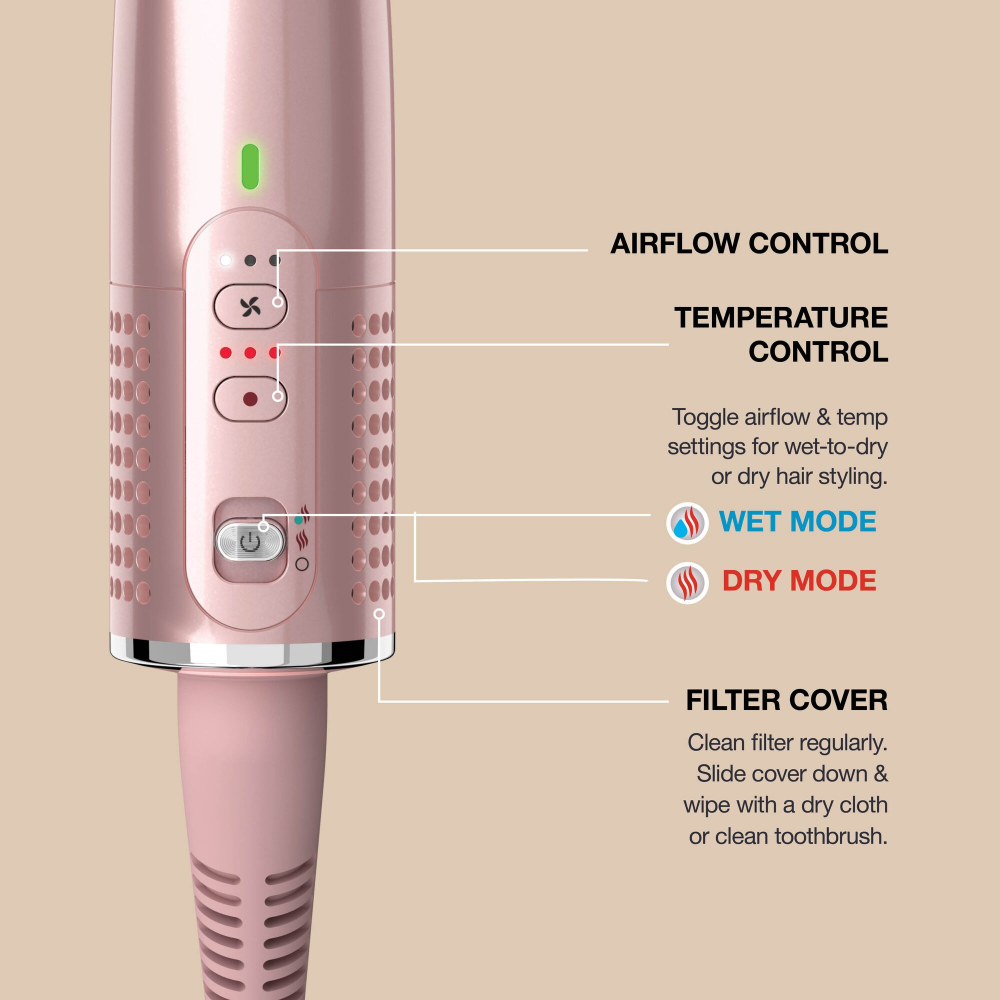 Shark Beauty Glossi 2-In-1 Hot Tool & Air Glosser Lychee