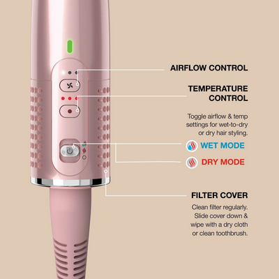 Shark Beauty Glossi 2-In-1 Hot Tool & Air Glosser Lychee