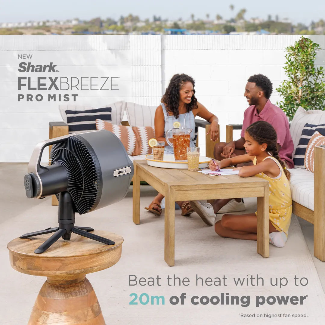 Shark FlexBreeze Pro Mist Indoor Outdoor Pedestal & Table Fan With Water Tank