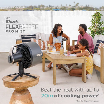 Shark FlexBreeze Pro Mist Indoor Outdoor Pedestal & Table Fan With Water Tank